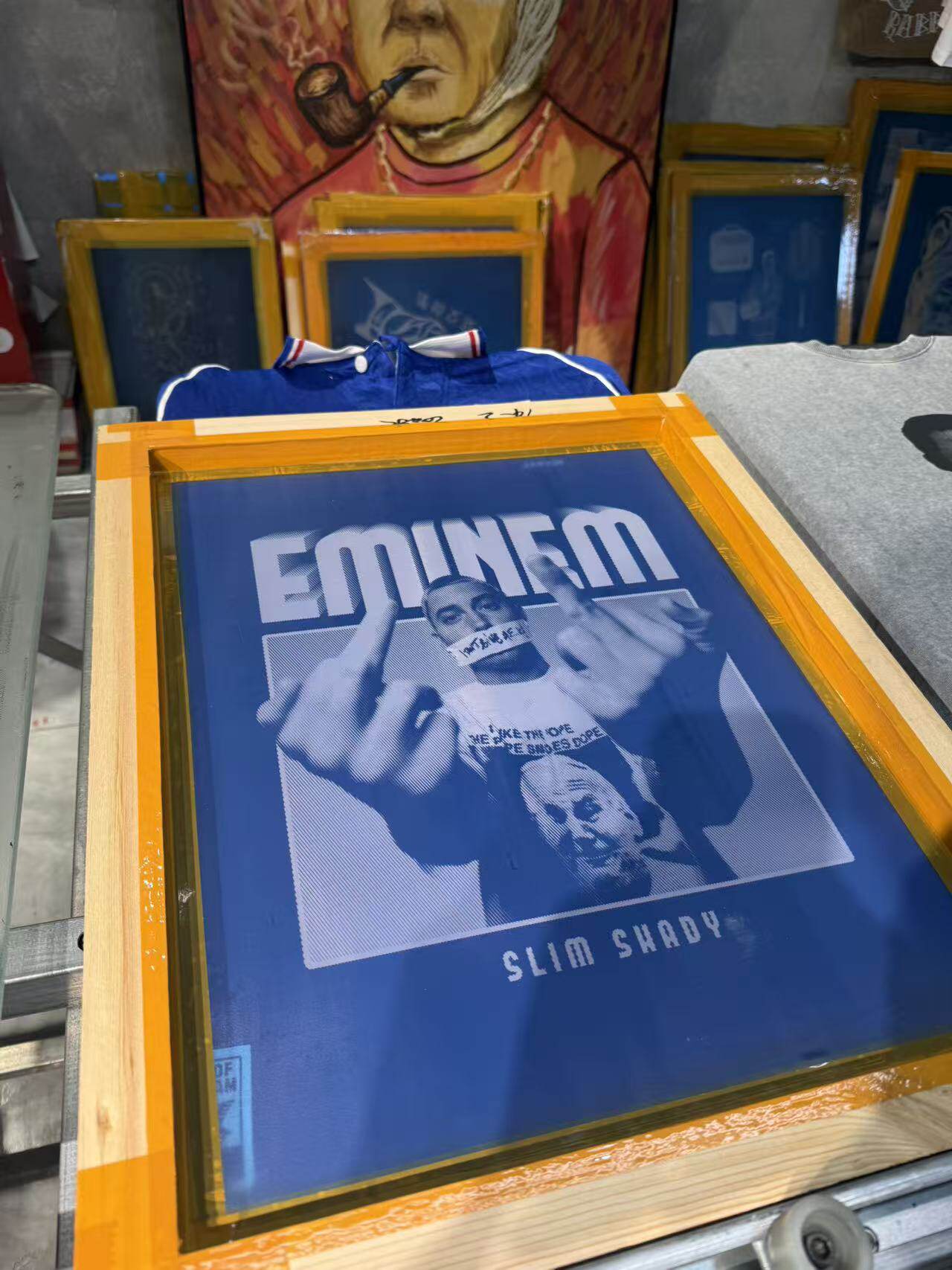 Eminem Blue Vintage Football Jersey
