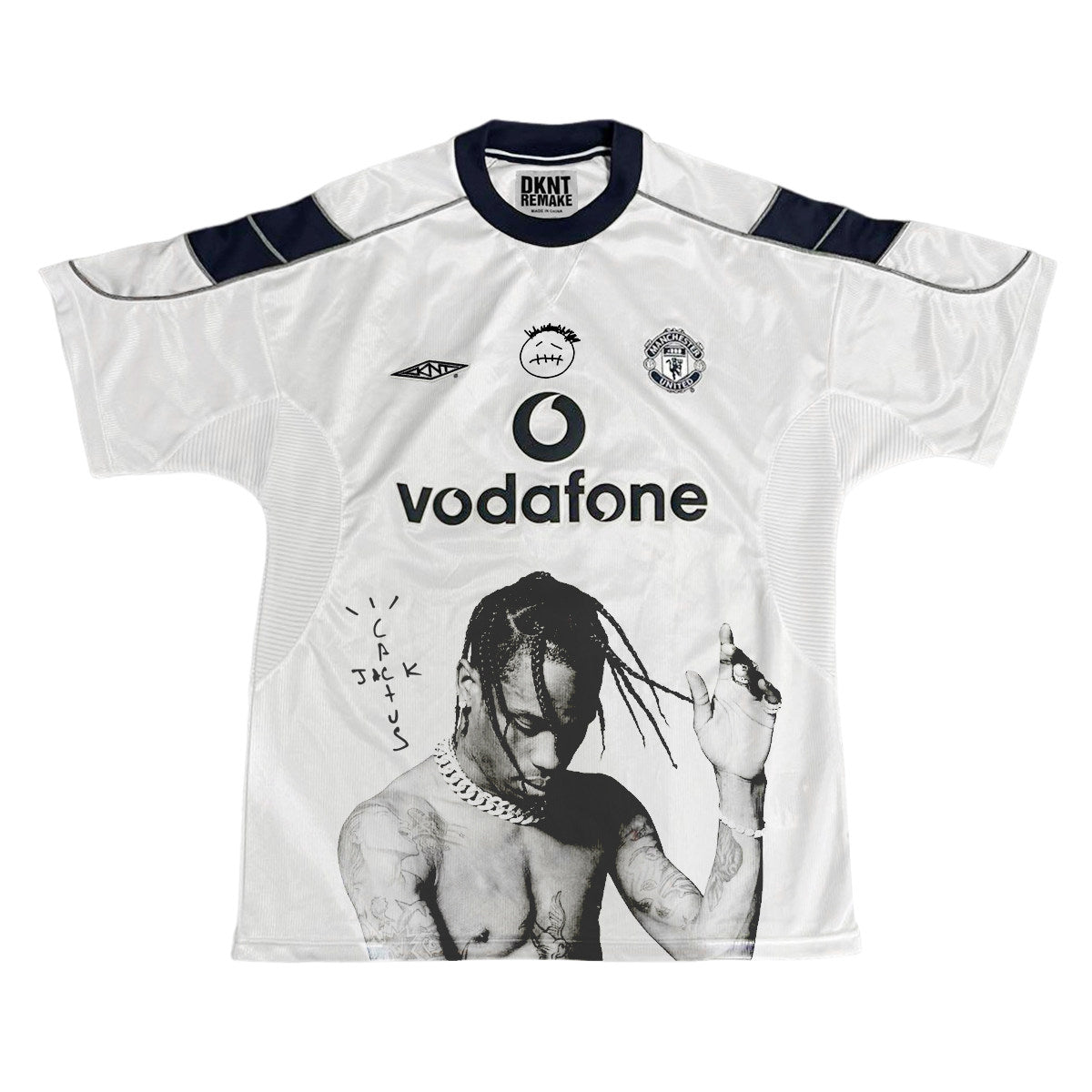 Travis Scott Manchester United wit vlechten grafisch shirt