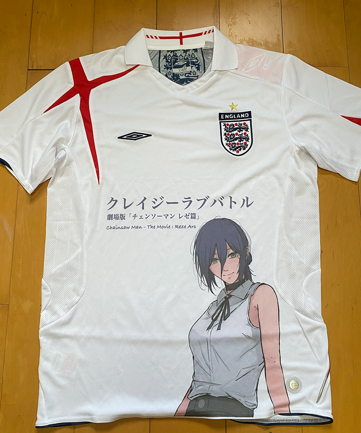 Reze England White Graphic Jersey