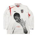 Travis Scott England White Long-Sleeve Hand Graphic Jersey
