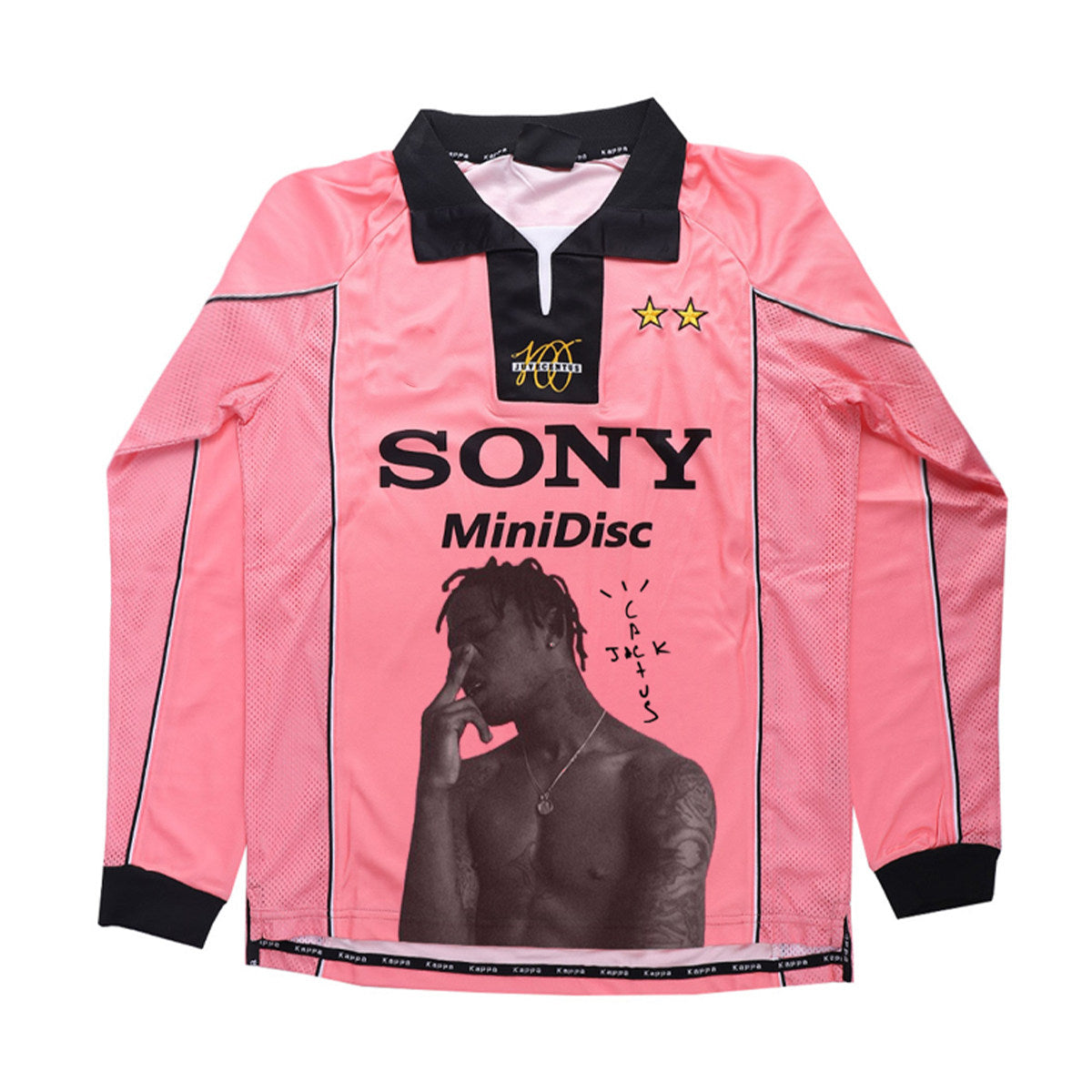Travis Scott Pinkes Langarm-Portrait-Trikot
