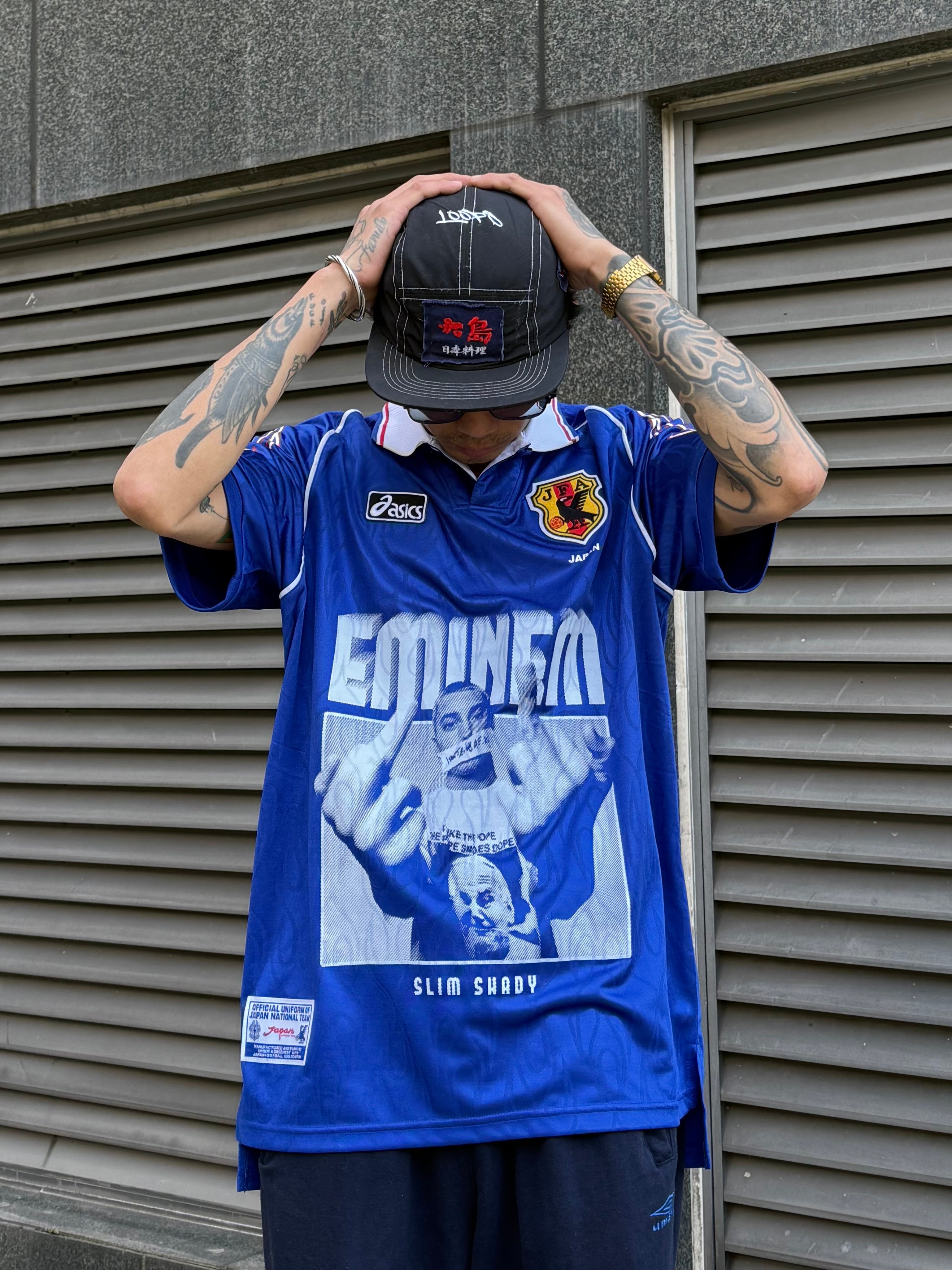 Eminem Blue Vintage Football Jersey