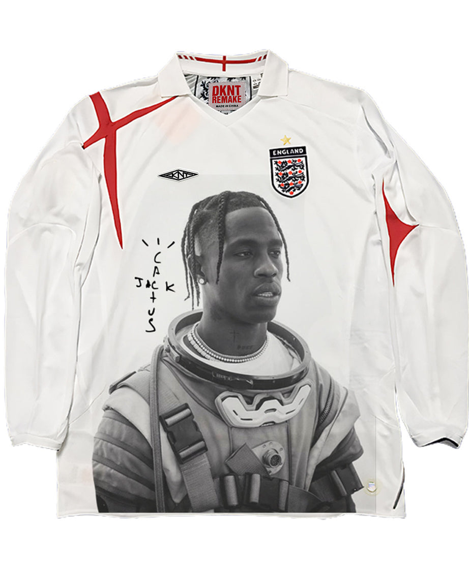 Travis Scott England White Long-Sleeve Astronaut Jersey