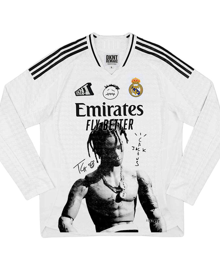 Travis Scott Real Madrid White Long-Sleeve Portrait Jersey