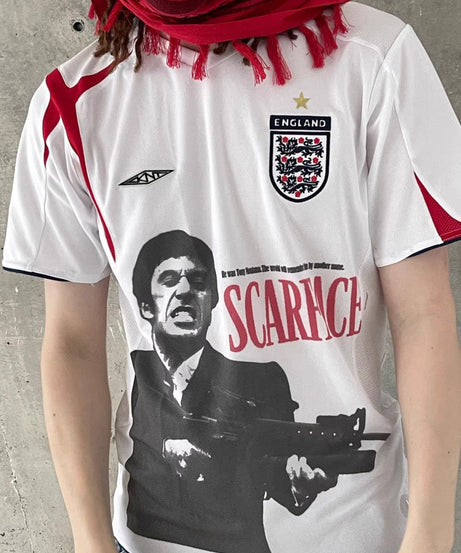 Maillot graphique blanc de l’Angleterre de Scarface