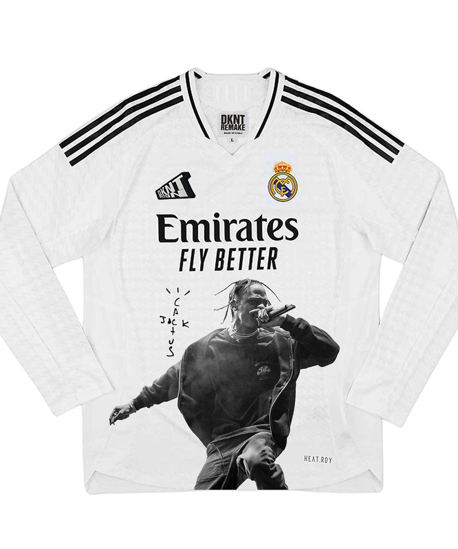 Travis Scott Real Madrid Weißes Langarm-Performance-Trikot