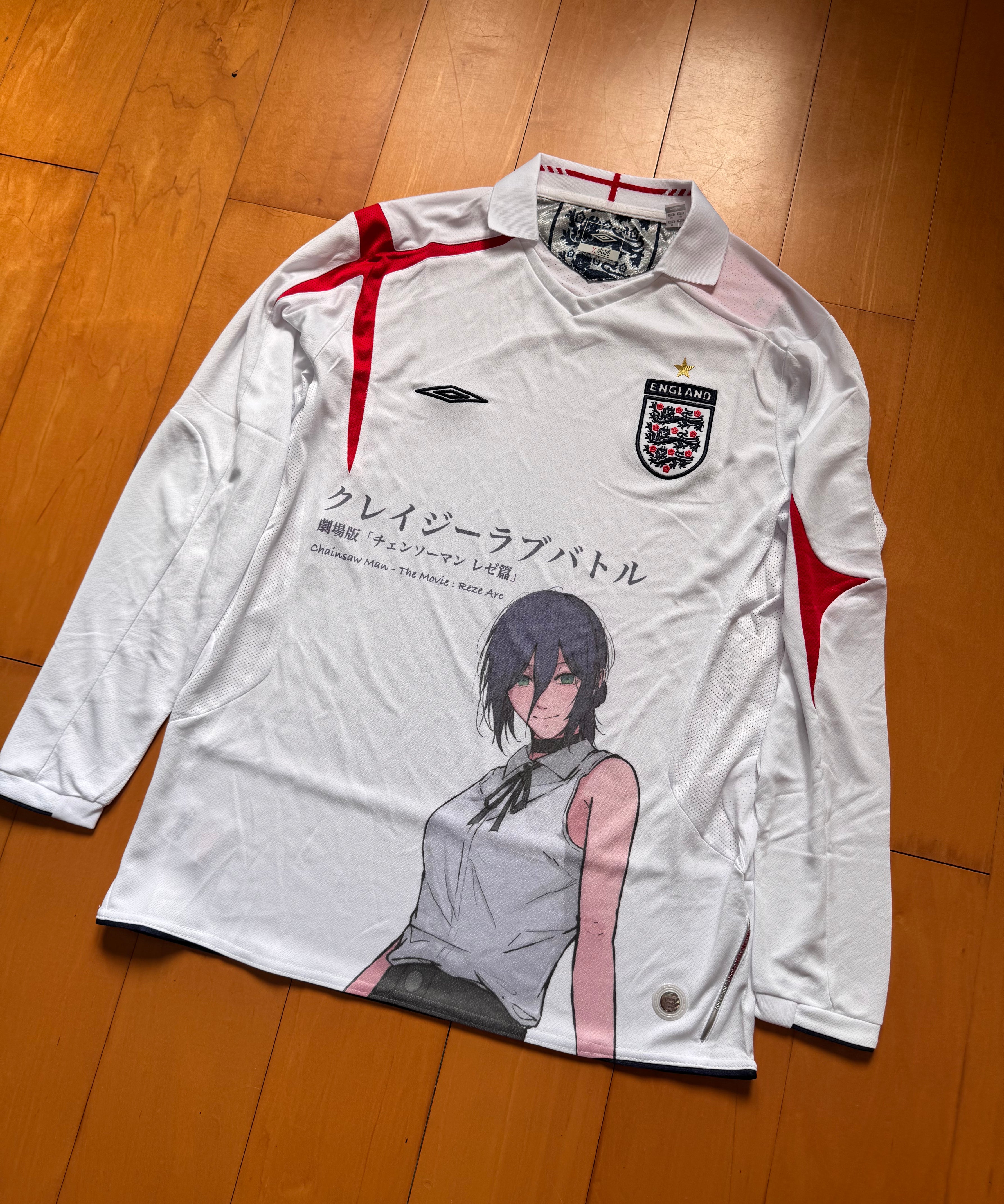 Reze England White Graphic Jersey