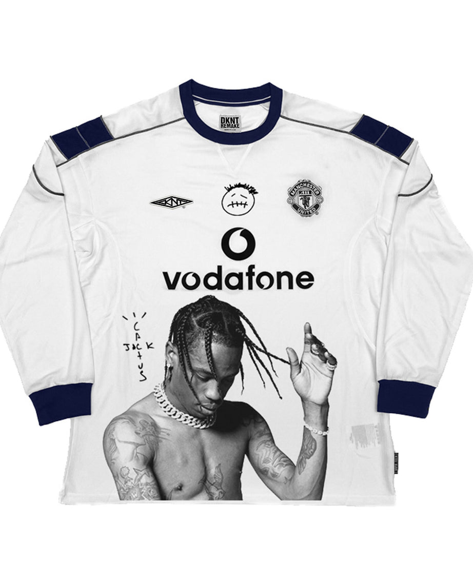 Maillot blanc à manches longues « Braids » de Manchester United Travis Scott