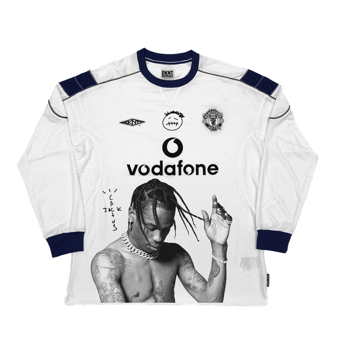 Travis Scott Manchester United White Long-Sleeve Braids Jersey