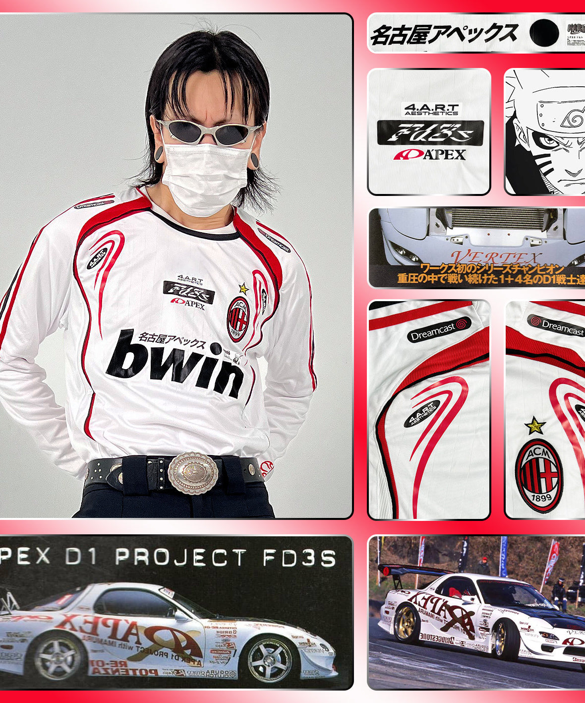 AC Milan x Mazda Apex RX-7 FD3S Jersey - product view 4