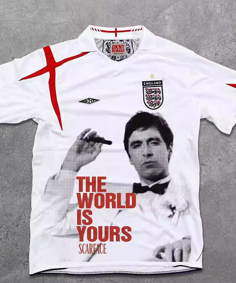 Maillot graphique blanc de l’Angleterre de Scarface