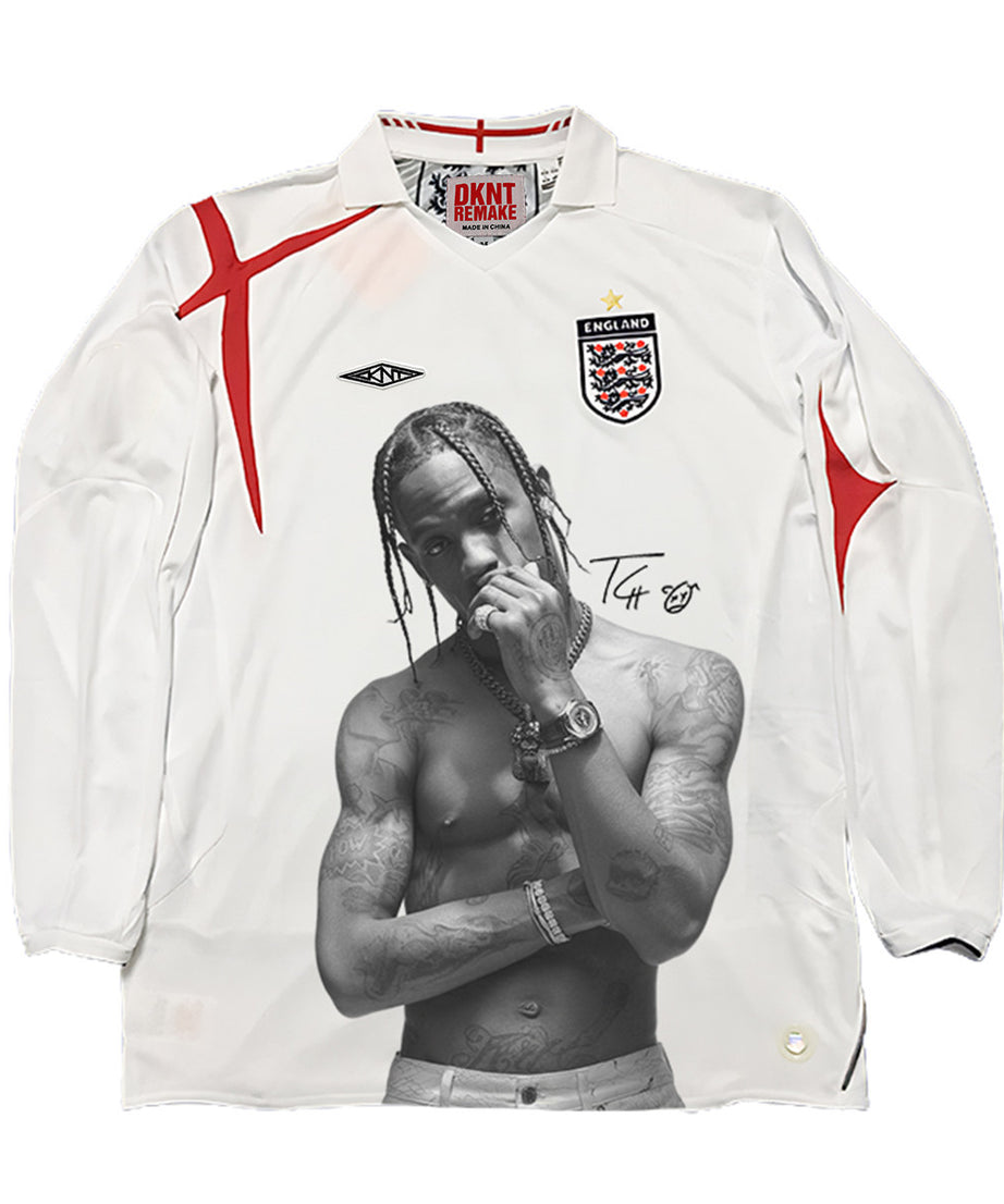Maillot blanc à manches longues « Classic Portrait » d’Angleterre Travis Scott