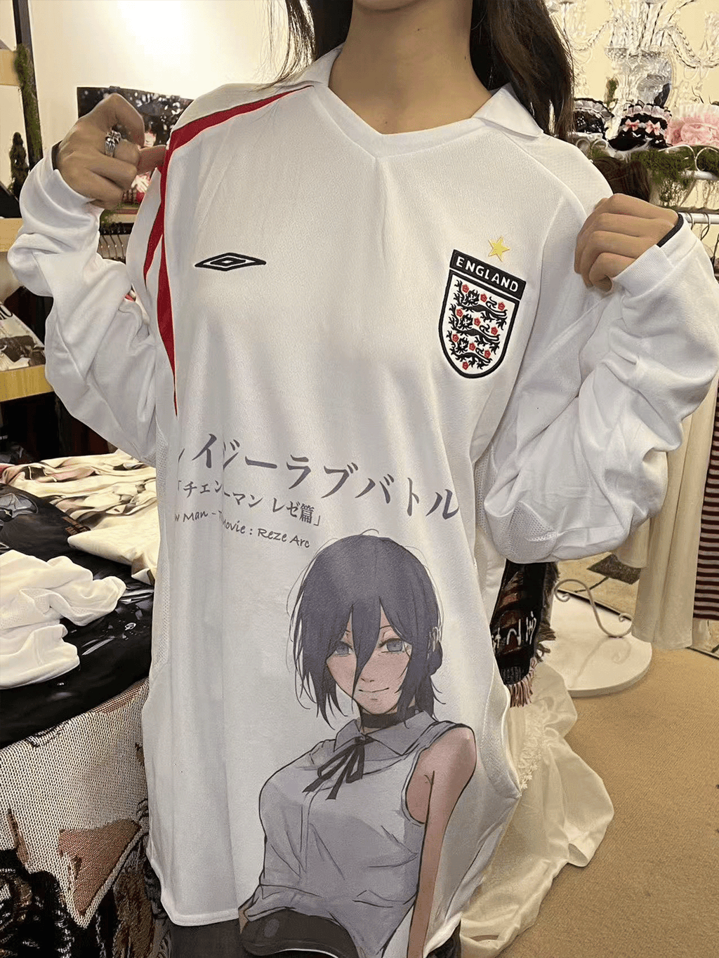 Reze England Weiß Grafiktrikot