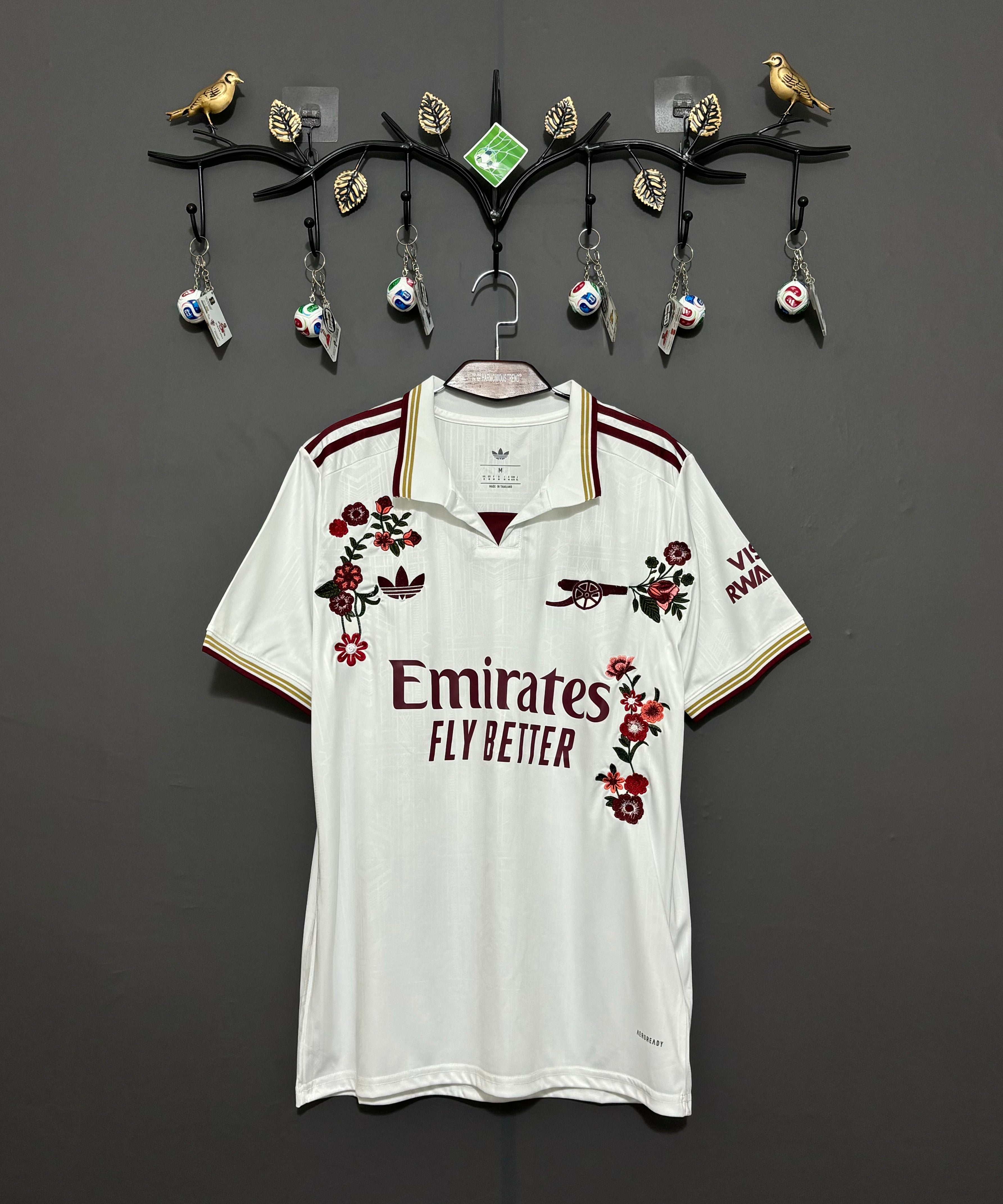 Arsenal Bordeauxrosen-Stickerei-Trikot