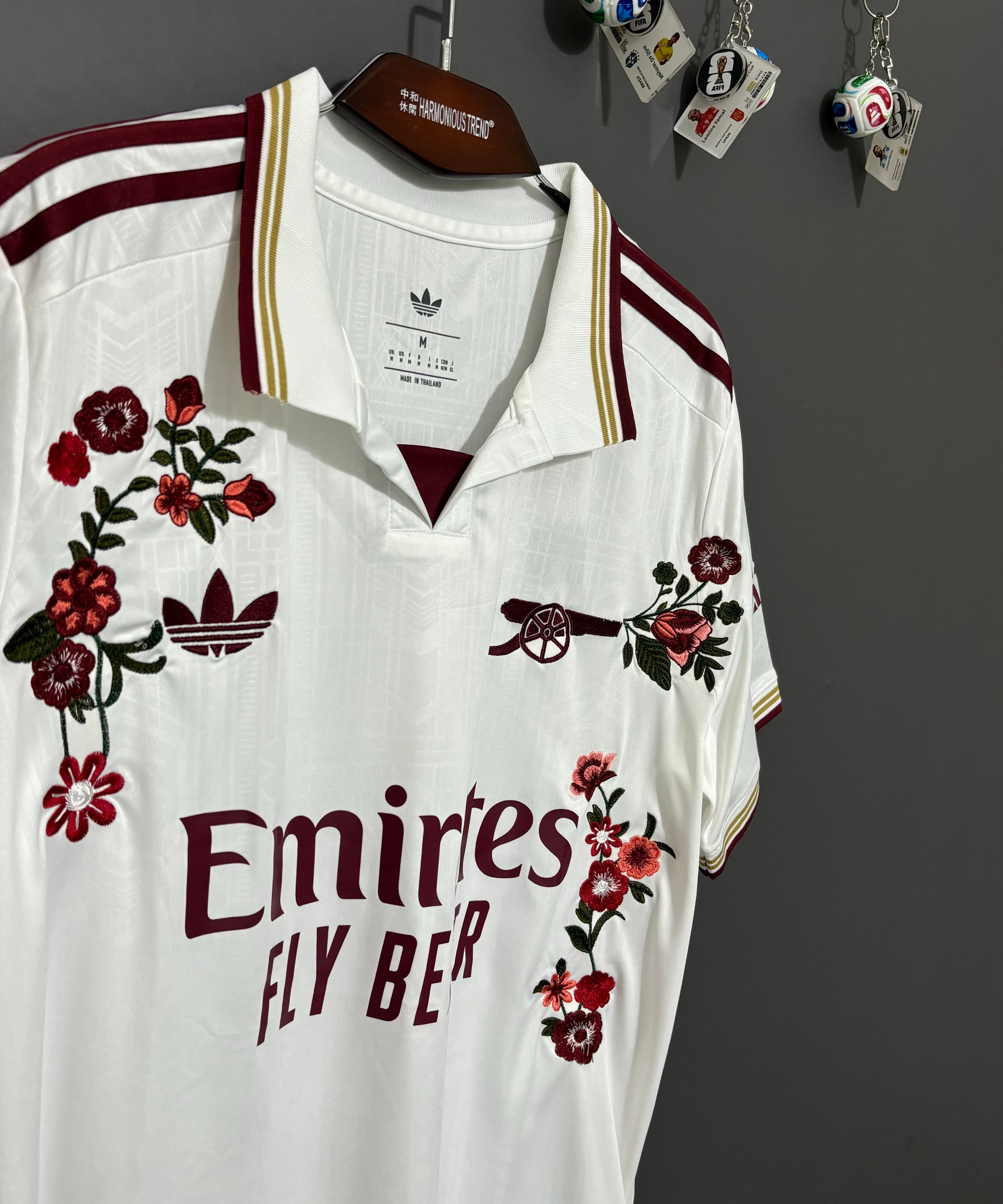Arsenal Bordeauxrosen-Stickerei-Trikot