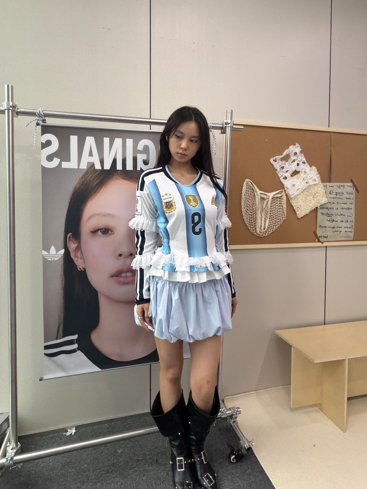 Argentina Sky Blue Ruffle Jersey Dress - product image 2