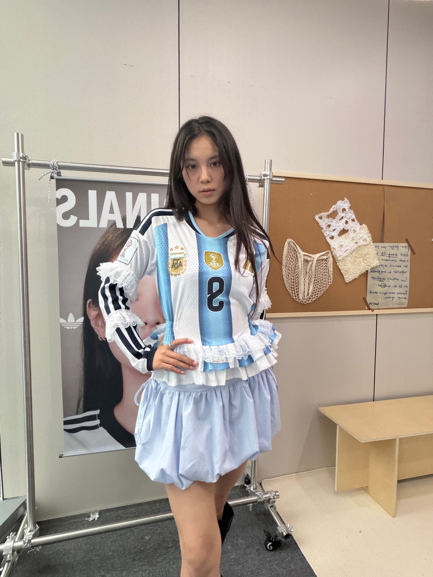 Argentina Sky Blue Ruffle Jersey Dress - product image 6