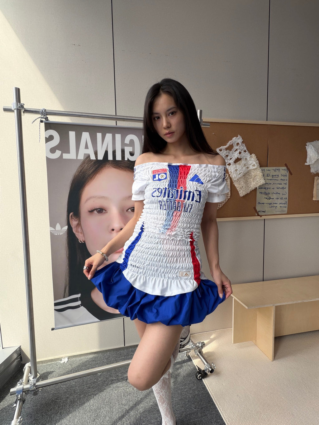 Real Madrid Blue Ruffle Jersey Dress - product image 1