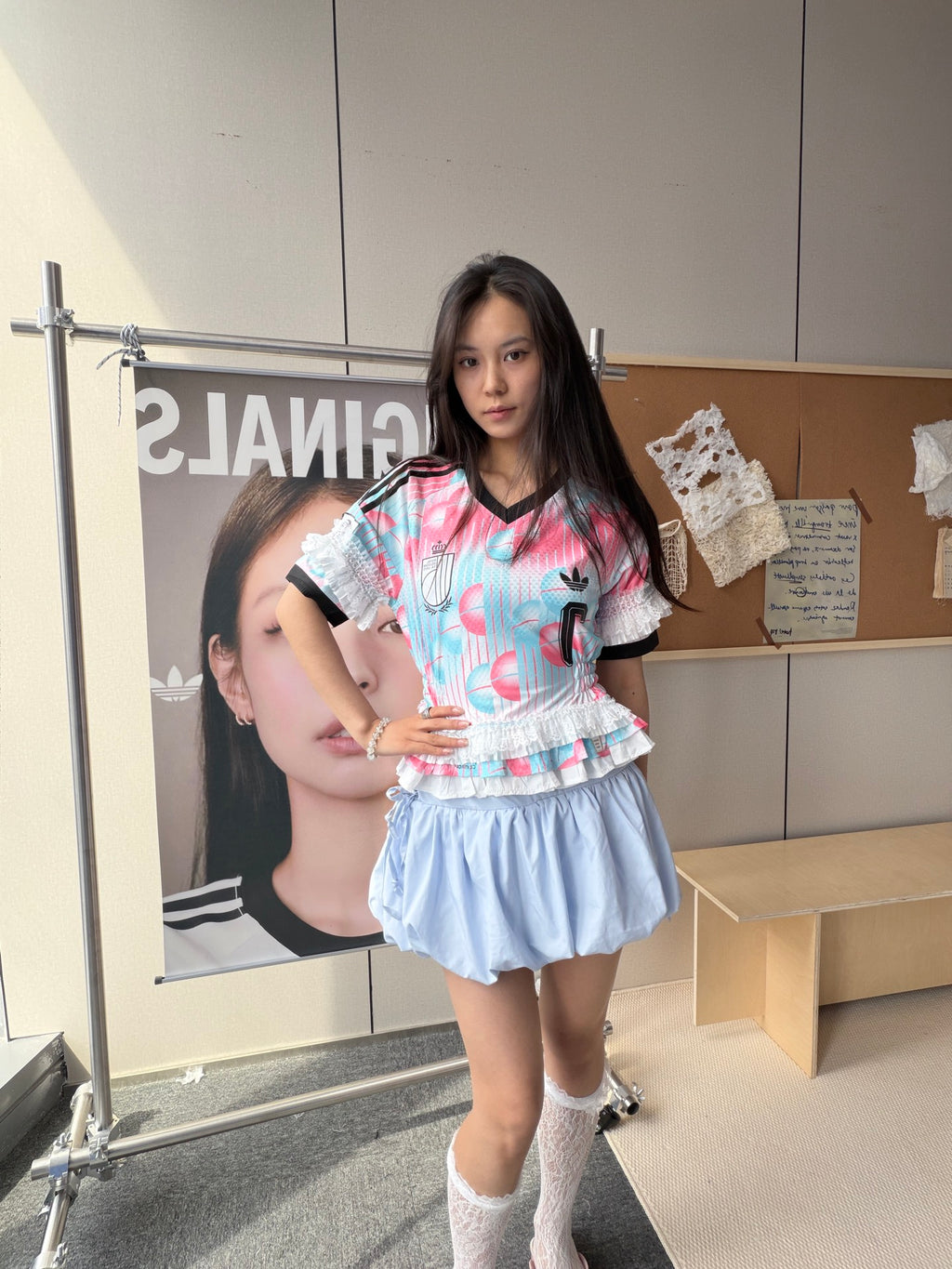 Pastel Graphic Ruffle Jersey Dress - product image 3