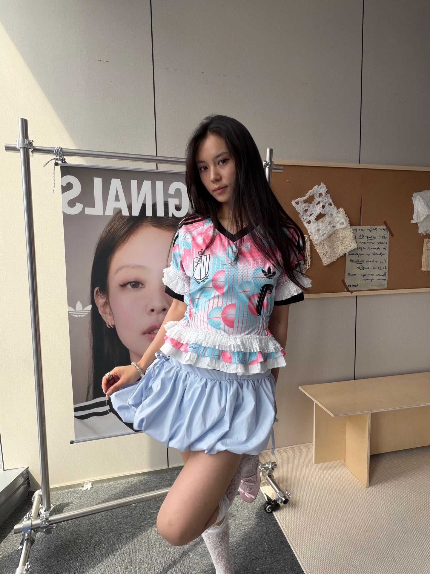 Pastel Graphic Ruffle Jersey Dress - product image 6