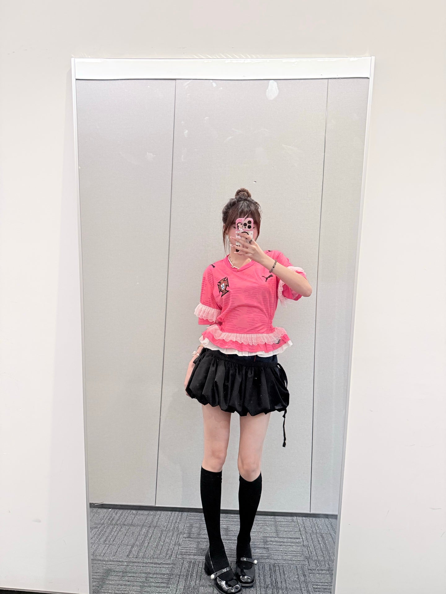 Pink Football Bubble-Skirt Jersey Dress - product image 2