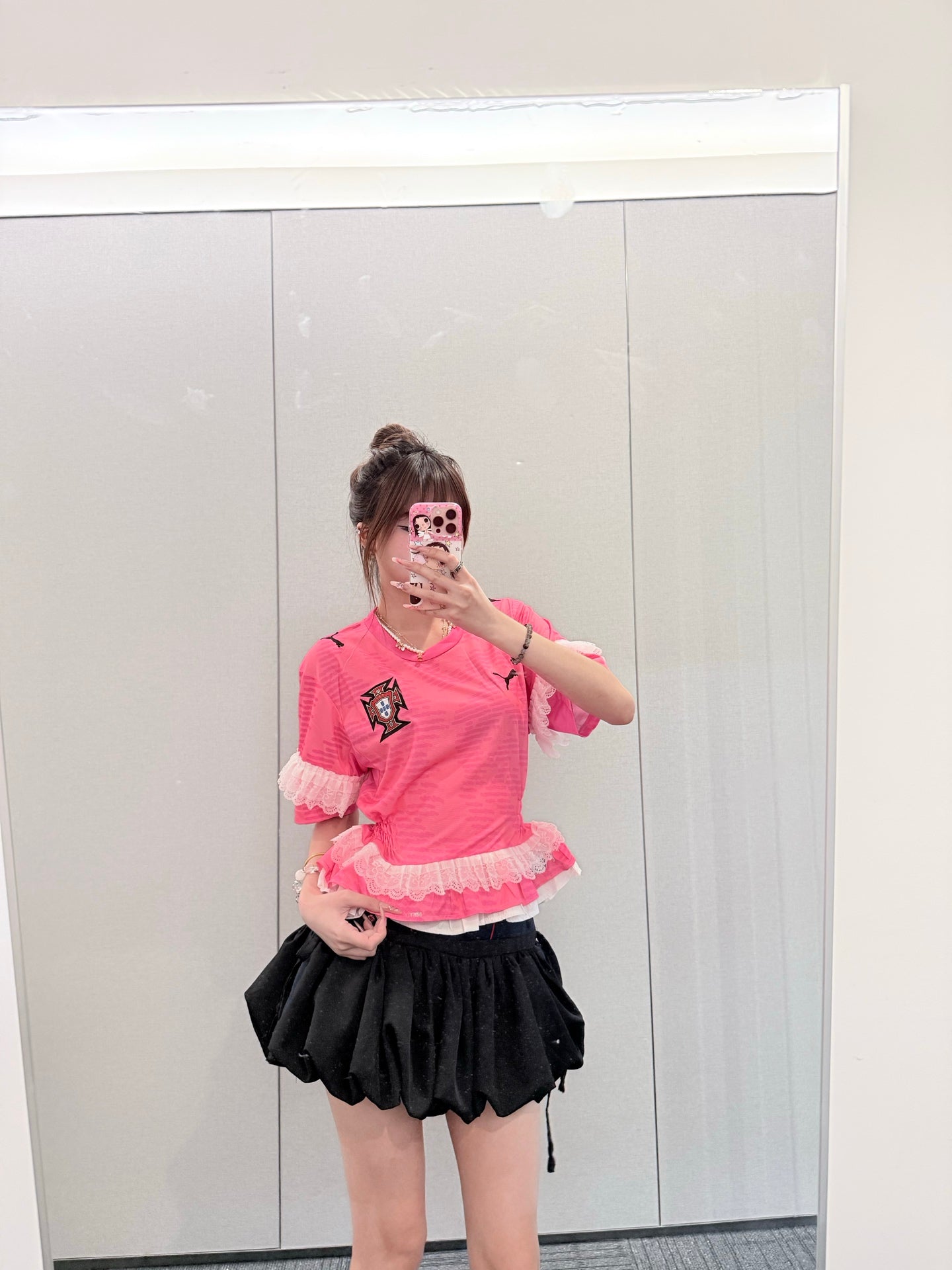 Pink Football Bubble-Skirt Jersey Dress - product image 3