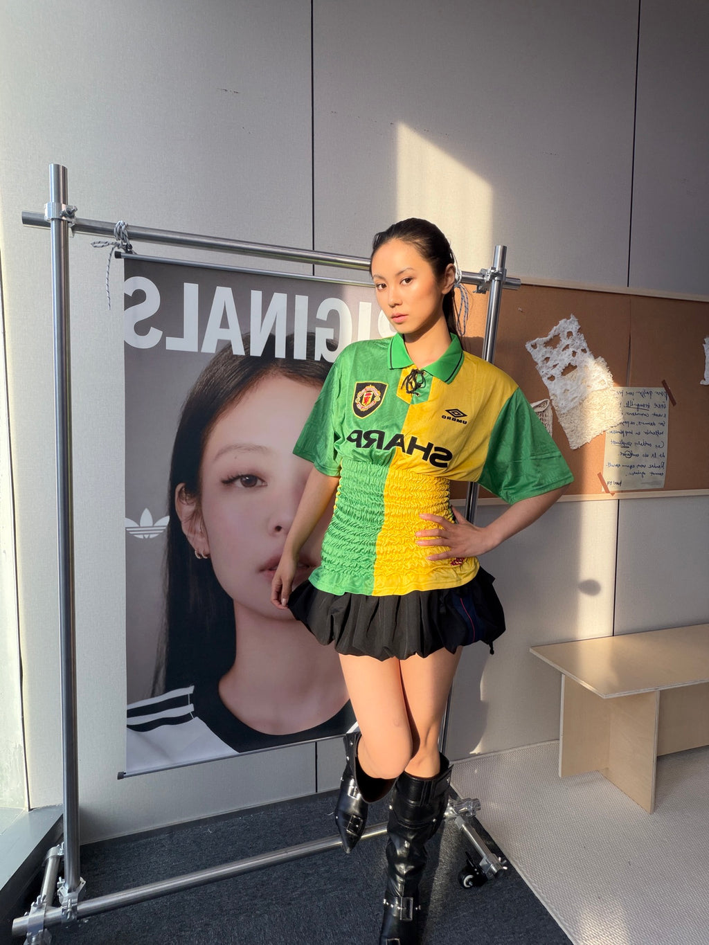 Manchester United Green and Gold Ruffle Jersey Dress - product image 2