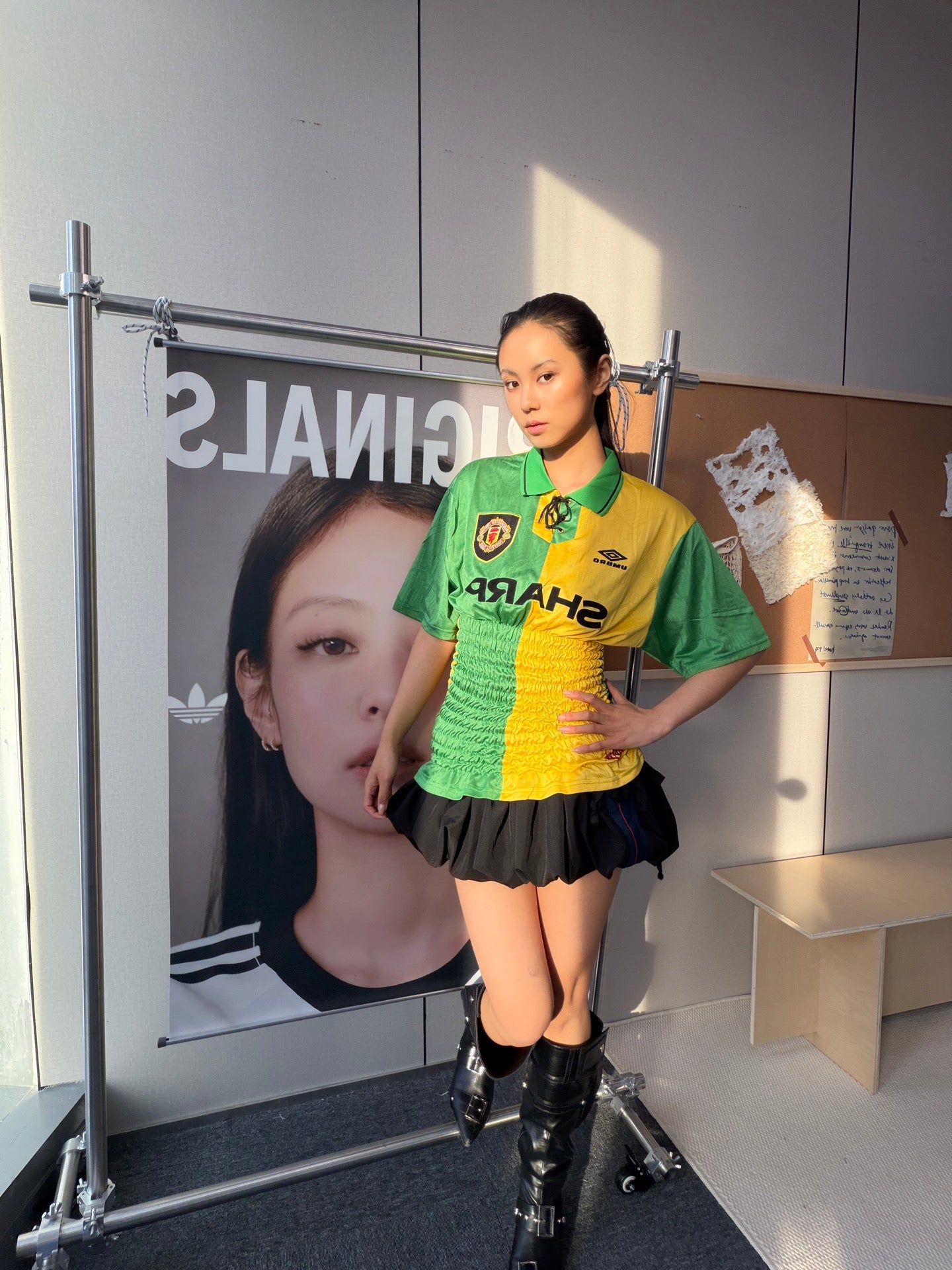 Manchester United Green and Gold Ruffle Jersey Dress - product image 2