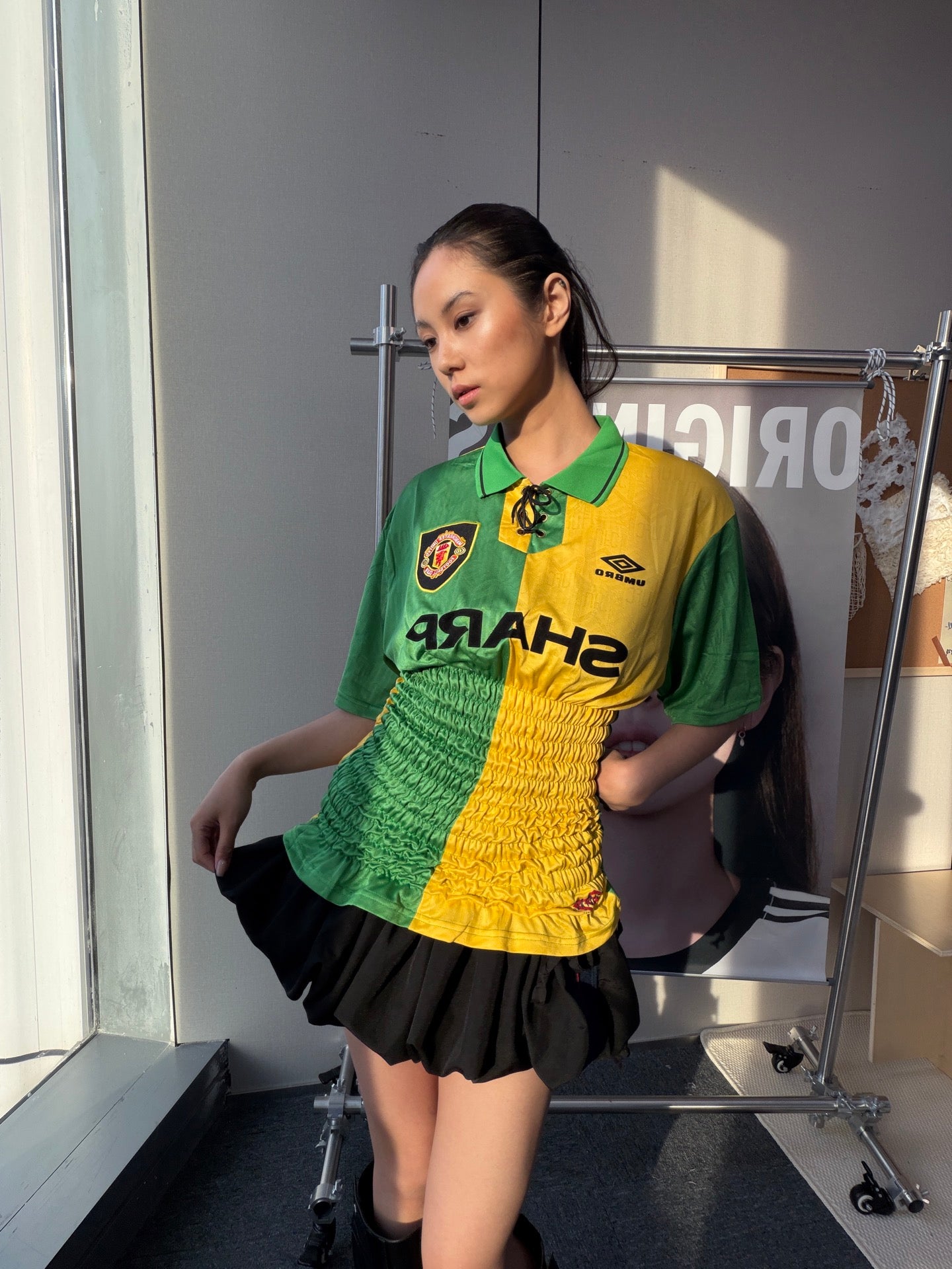 Manchester United Green and Gold Ruffle Jersey Dress - product image 5