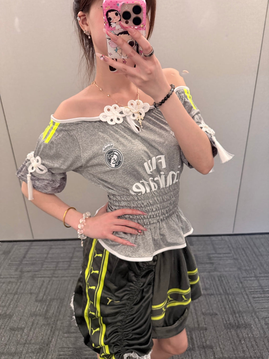 Real Madrid Silver Lace Off-Shoulder Jersey - product image 4