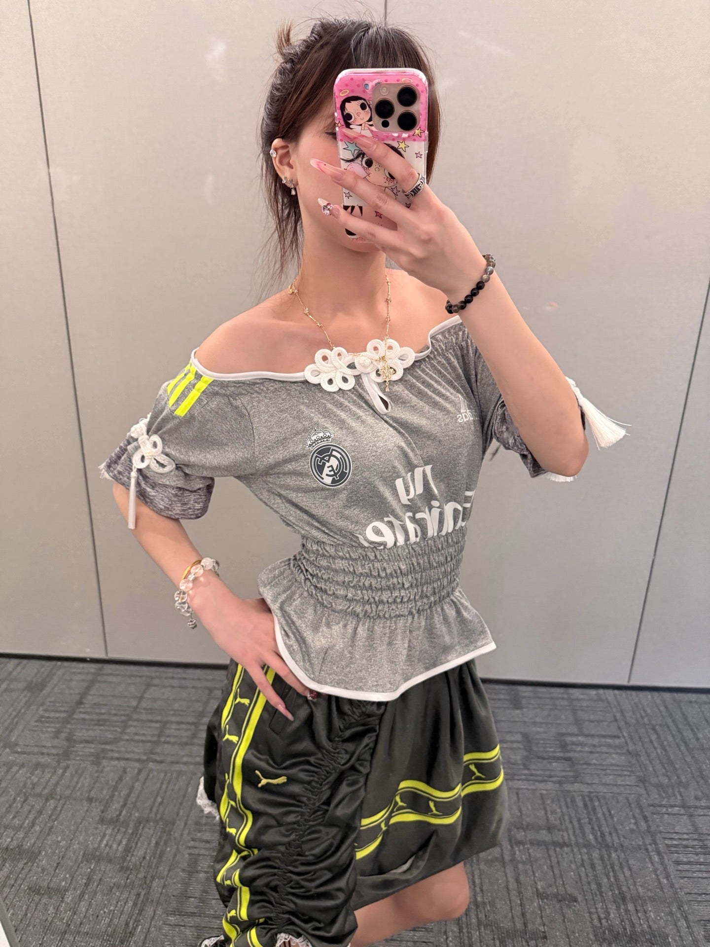 Real Madrid Silver Lace Off-Shoulder Jersey - product image 1