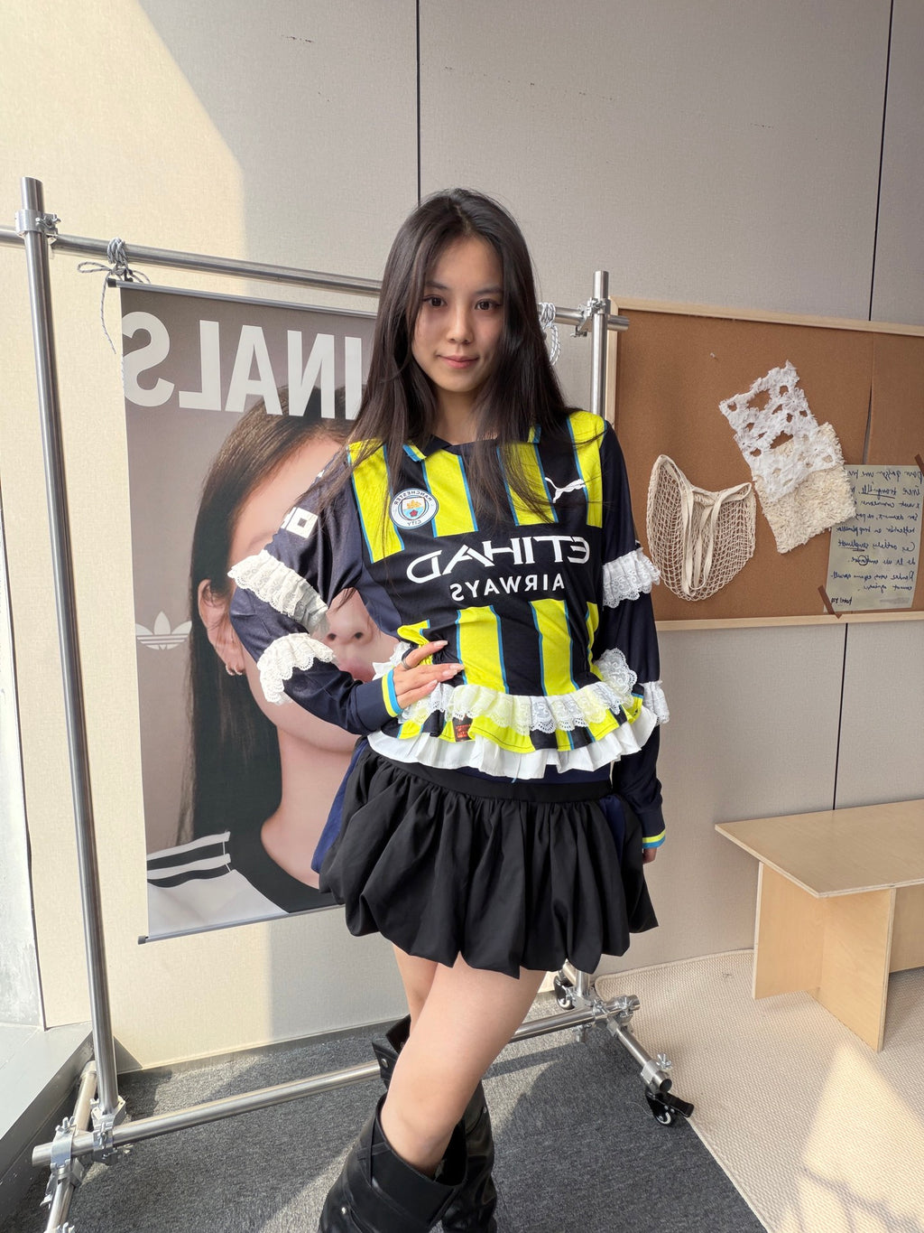 Juventus Black and Gold Ruffle Jersey Dress - product image 2