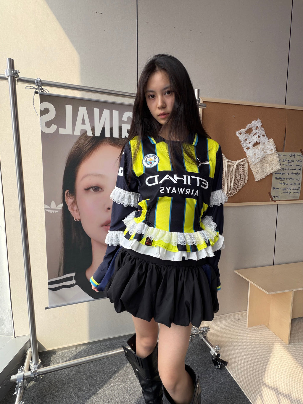 Juventus Black and Gold Ruffle Jersey Dress - product image 3