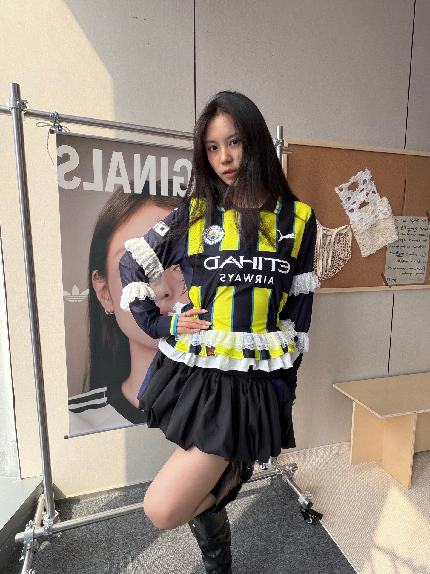 Juventus Black and Gold Ruffle Jersey Dress - product image 1