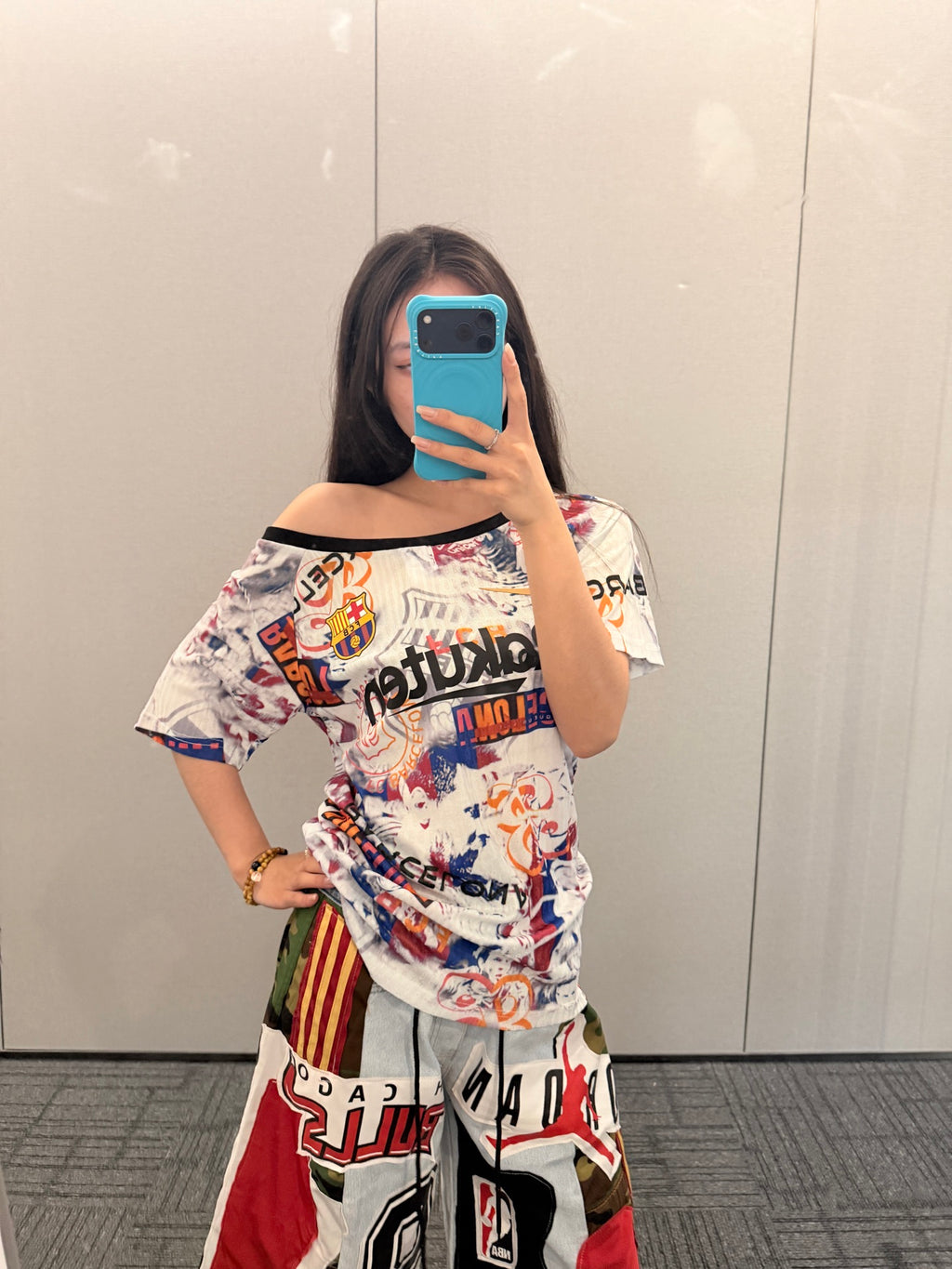 Graphic Off-Shoulder Football Jersey - product image 2