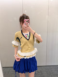 Brazil Gold Ruffle Jersey Dress - product image 1