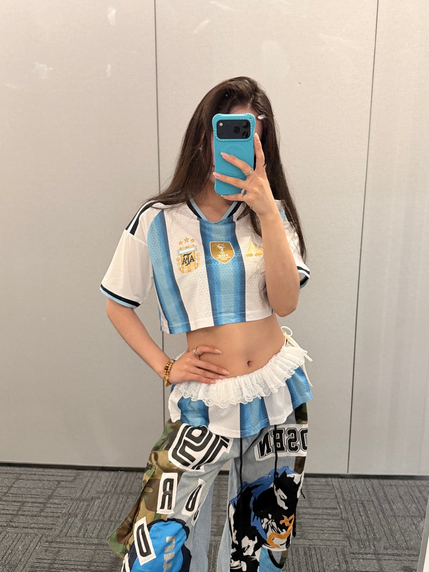 Argentina Jersey and Patchwork Pants Two-Piece Set - product image 1