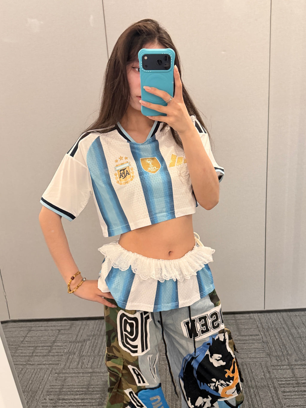 Argentina Jersey and Patchwork Pants Two-Piece Set - product image 2