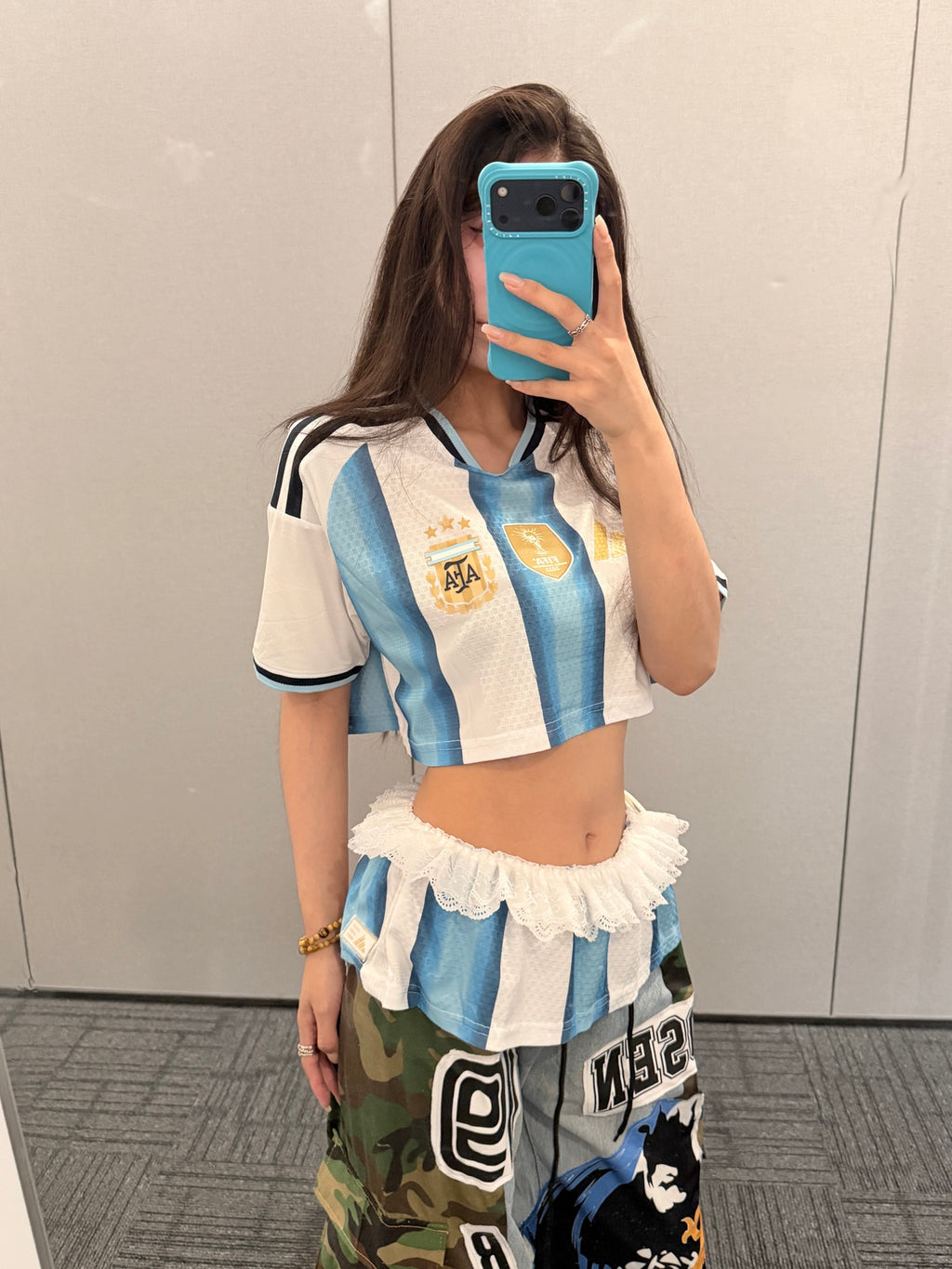 Argentina Jersey and Patchwork Pants Two-Piece Set - product image 3