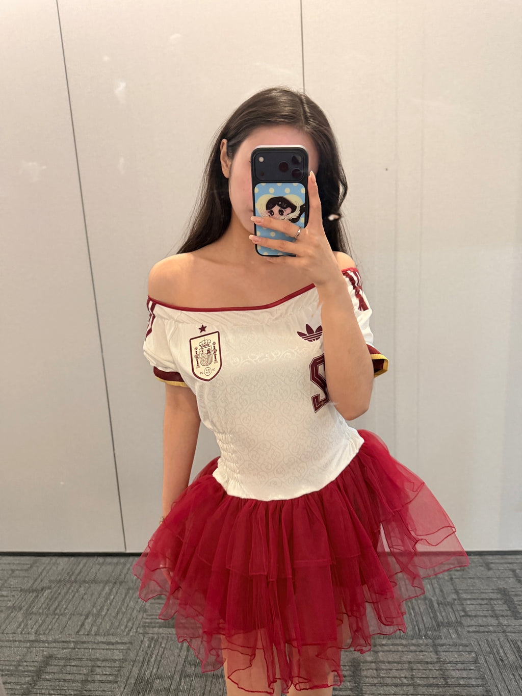 Spain Off-Shoulder Tulle Jersey Dress - product image 1