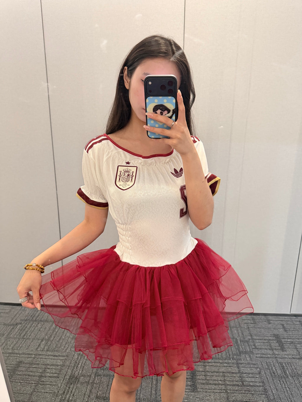 Spain Off-Shoulder Tulle Jersey Dress - product image 2