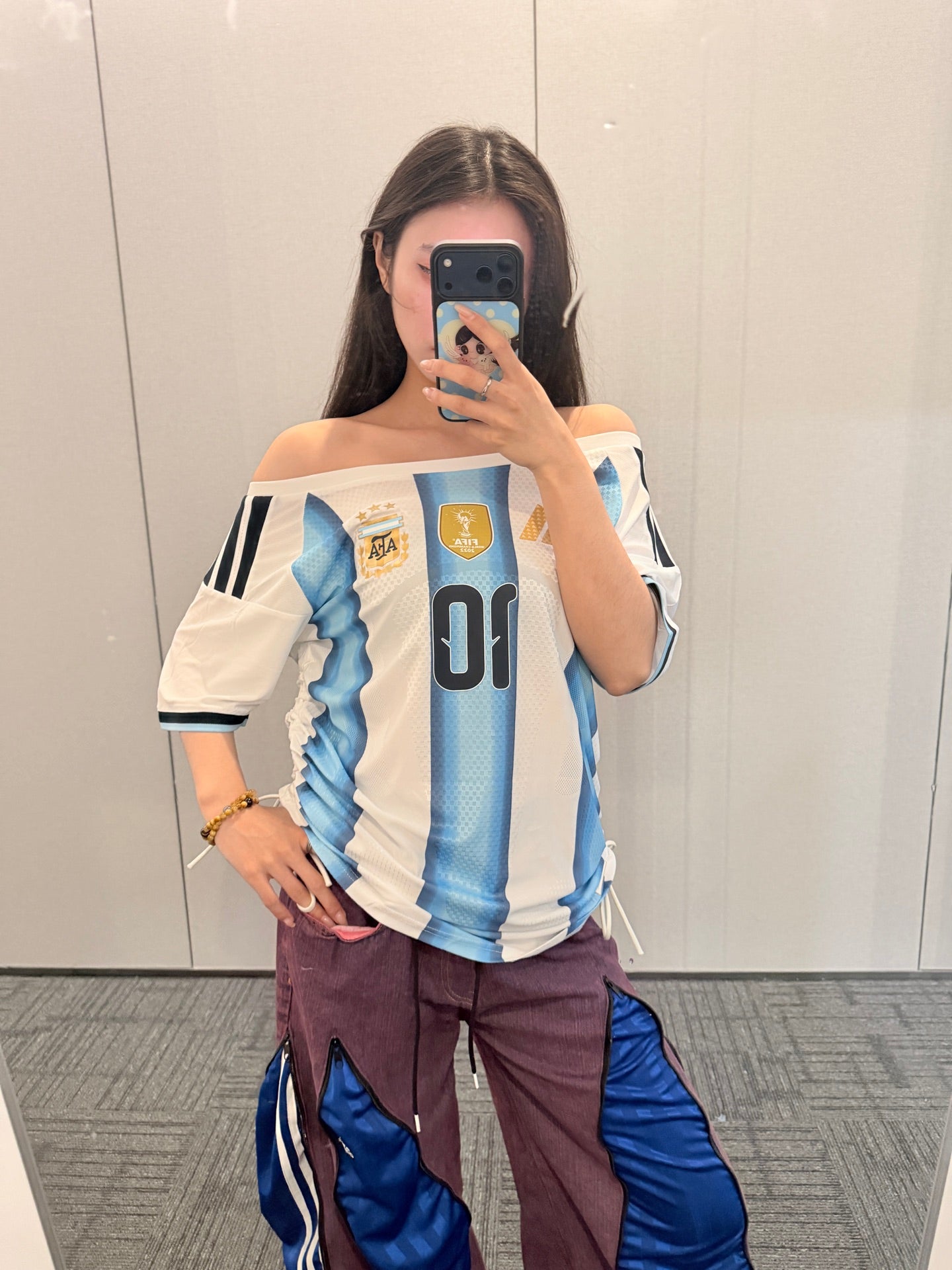 Argentina Cropped Off-Shoulder Jersey - product image 1