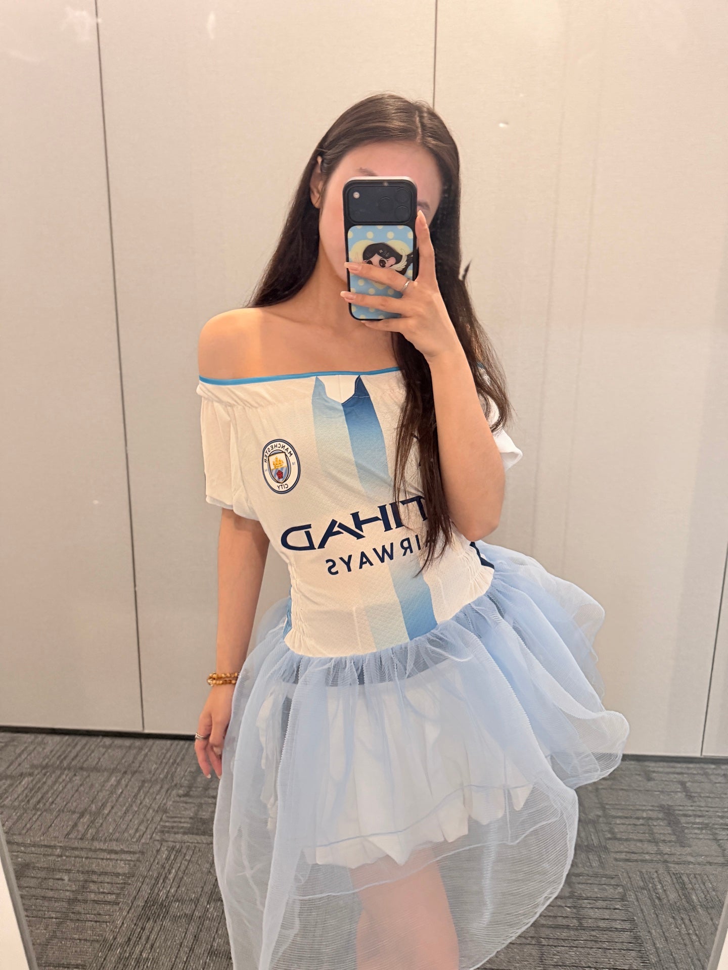 Manchester City Asymmetric Tulle Jersey Dress - product image 1