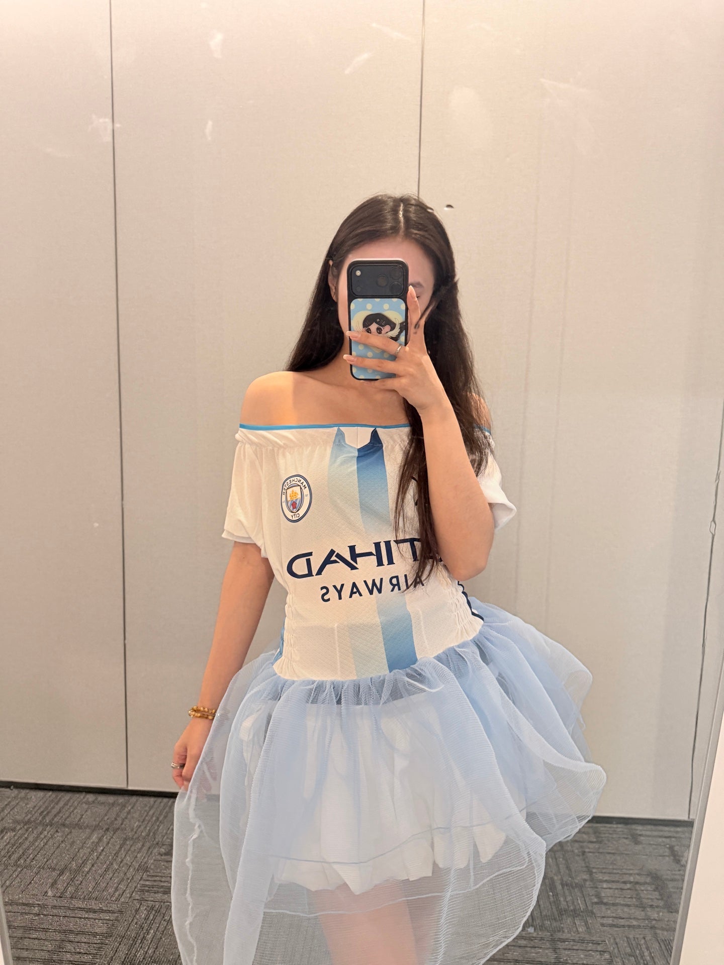 Manchester City Asymmetric Tulle Jersey Dress - product image 3