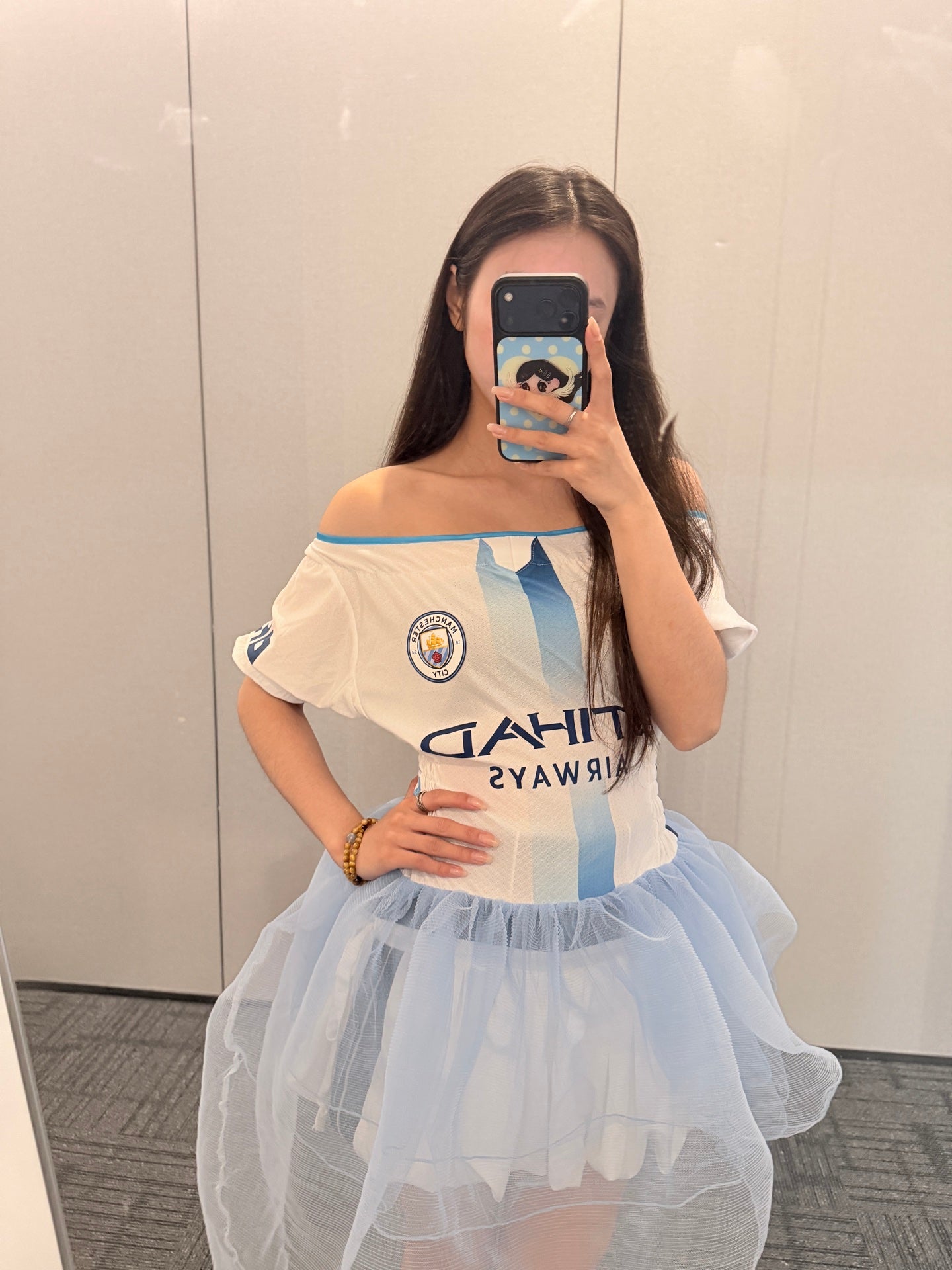 Manchester City Asymmetric Tulle Jersey Dress - product image 2