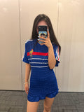 France Blue Shirred Jersey Dress - product image 1