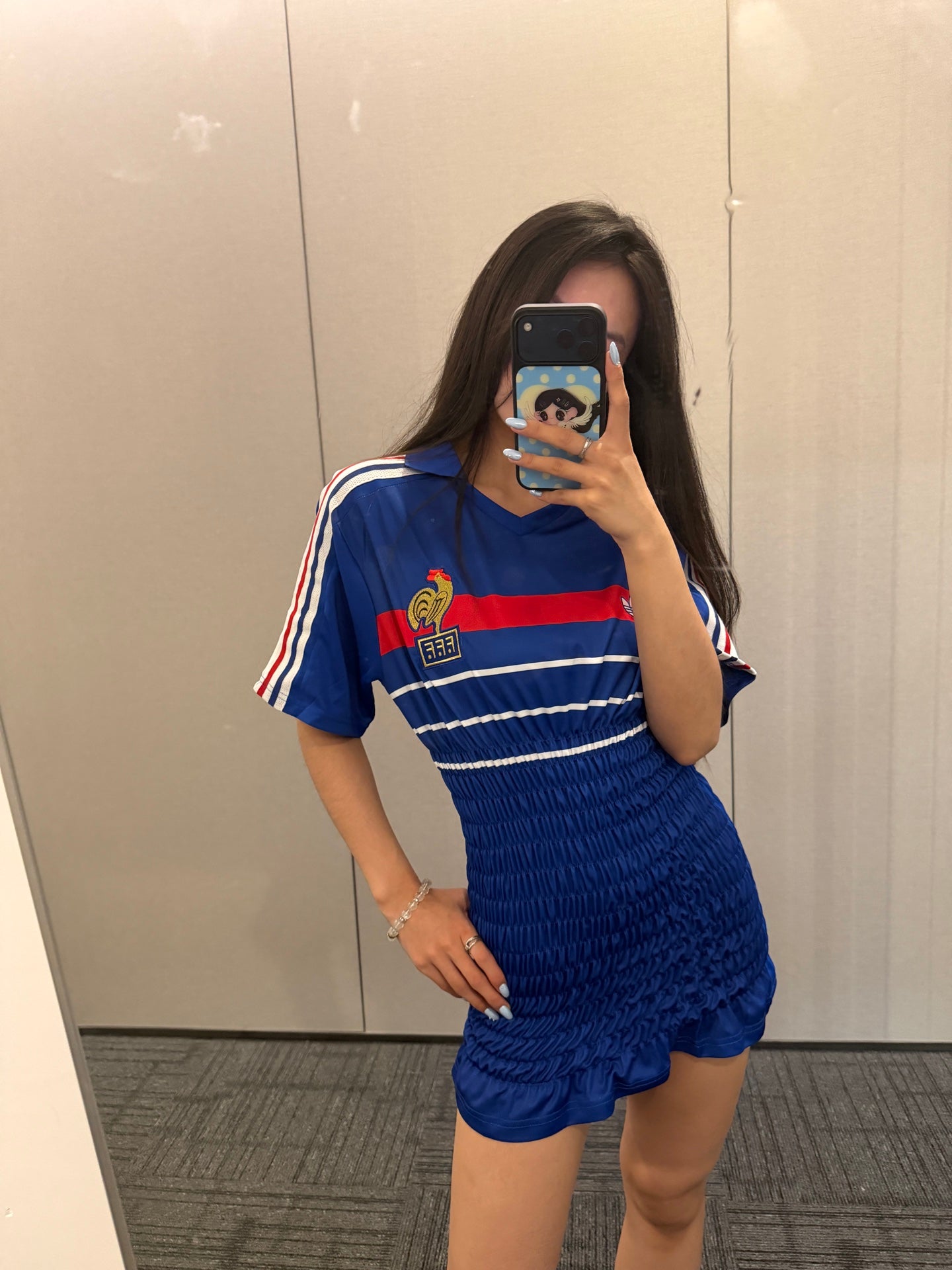 France Blue Shirred Jersey Dress - product image 3