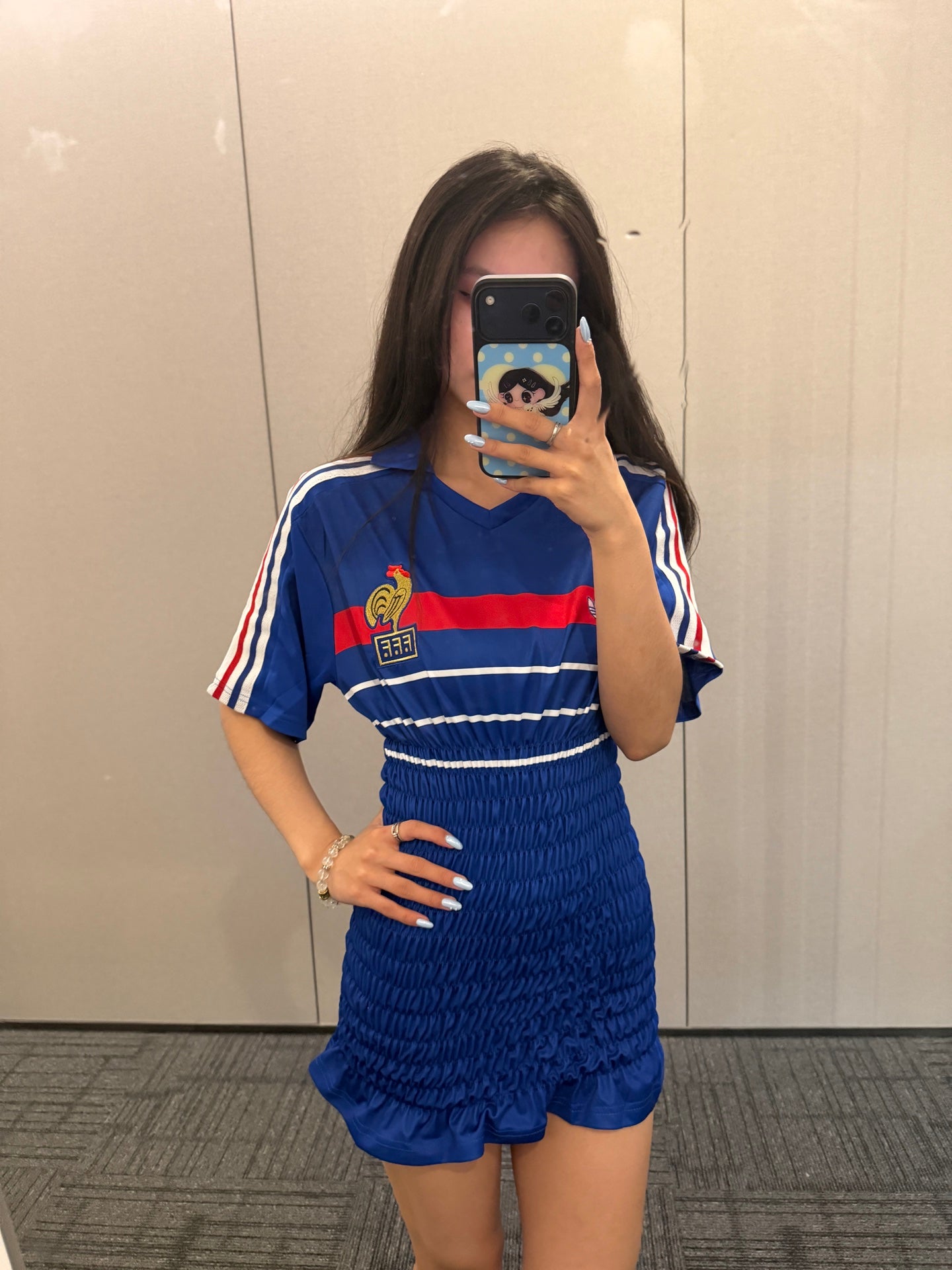 France Blue Shirred Jersey Dress - product image 2