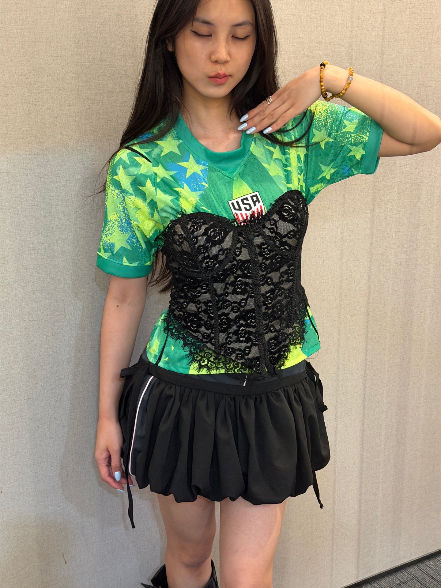 USA Green Lace Corset Jersey - product image 5