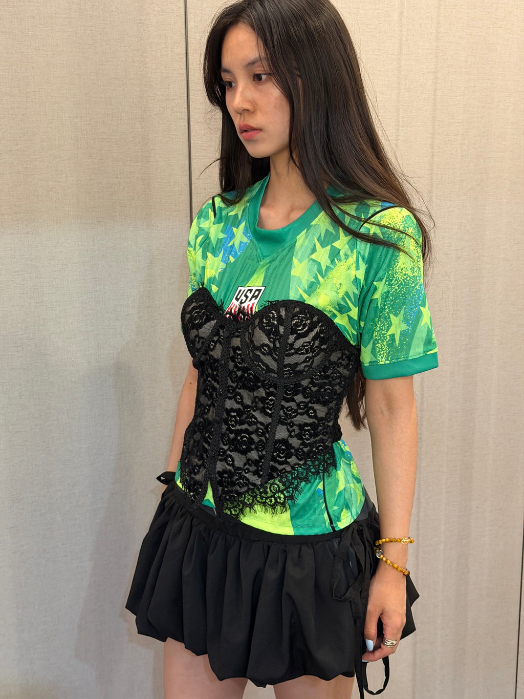 USA Green Lace Corset Jersey - product image 3